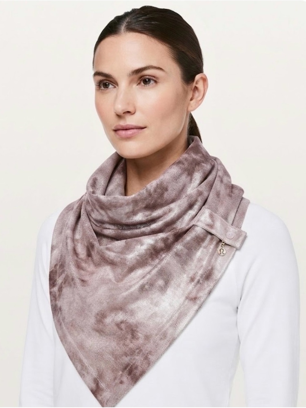 Lululemon Vinyasa Scarf Pink Metallic Shimmer Infinity Wrap